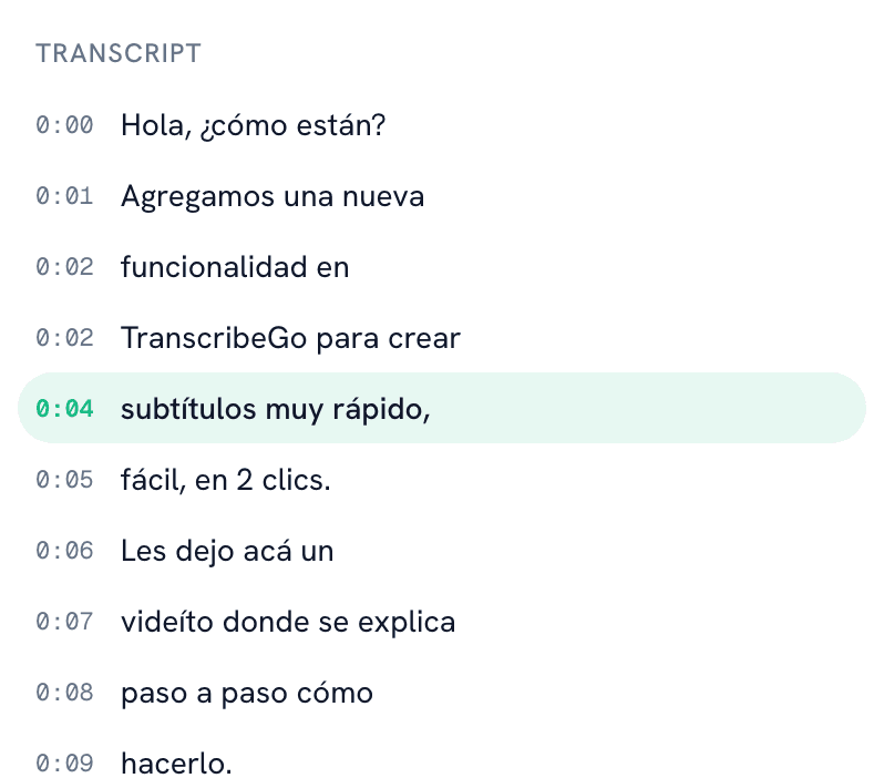 Timestamped transcript of the subtitled video