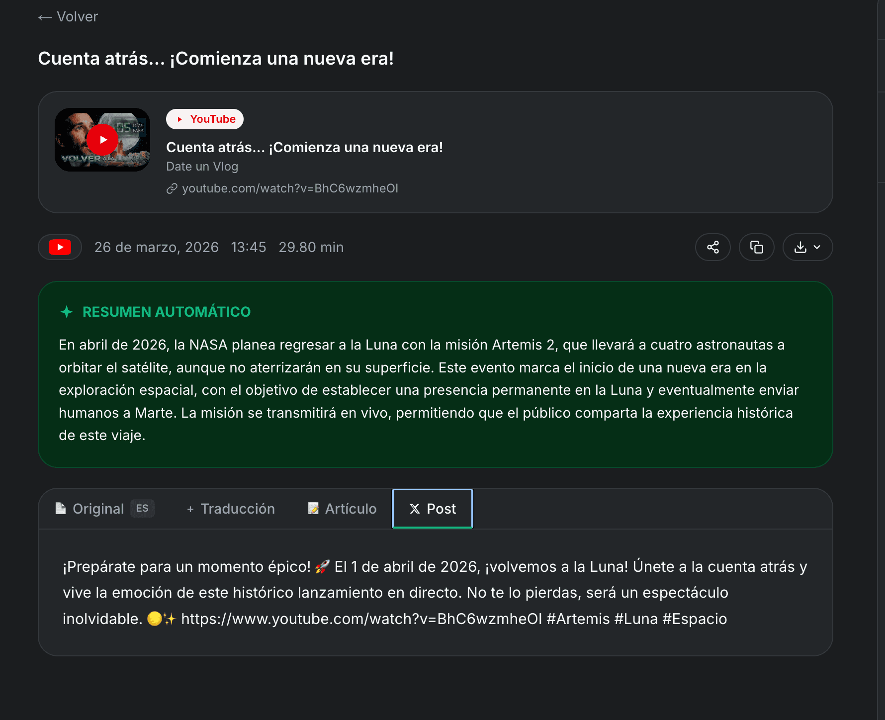 Gönderi oluşturucu modalı, ton, dil ve talimat seçenekleri ile