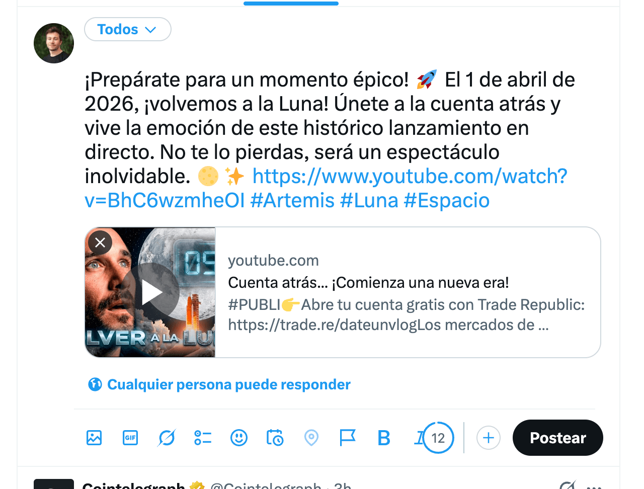 Готовый пост, опубликованный в Twitter/X