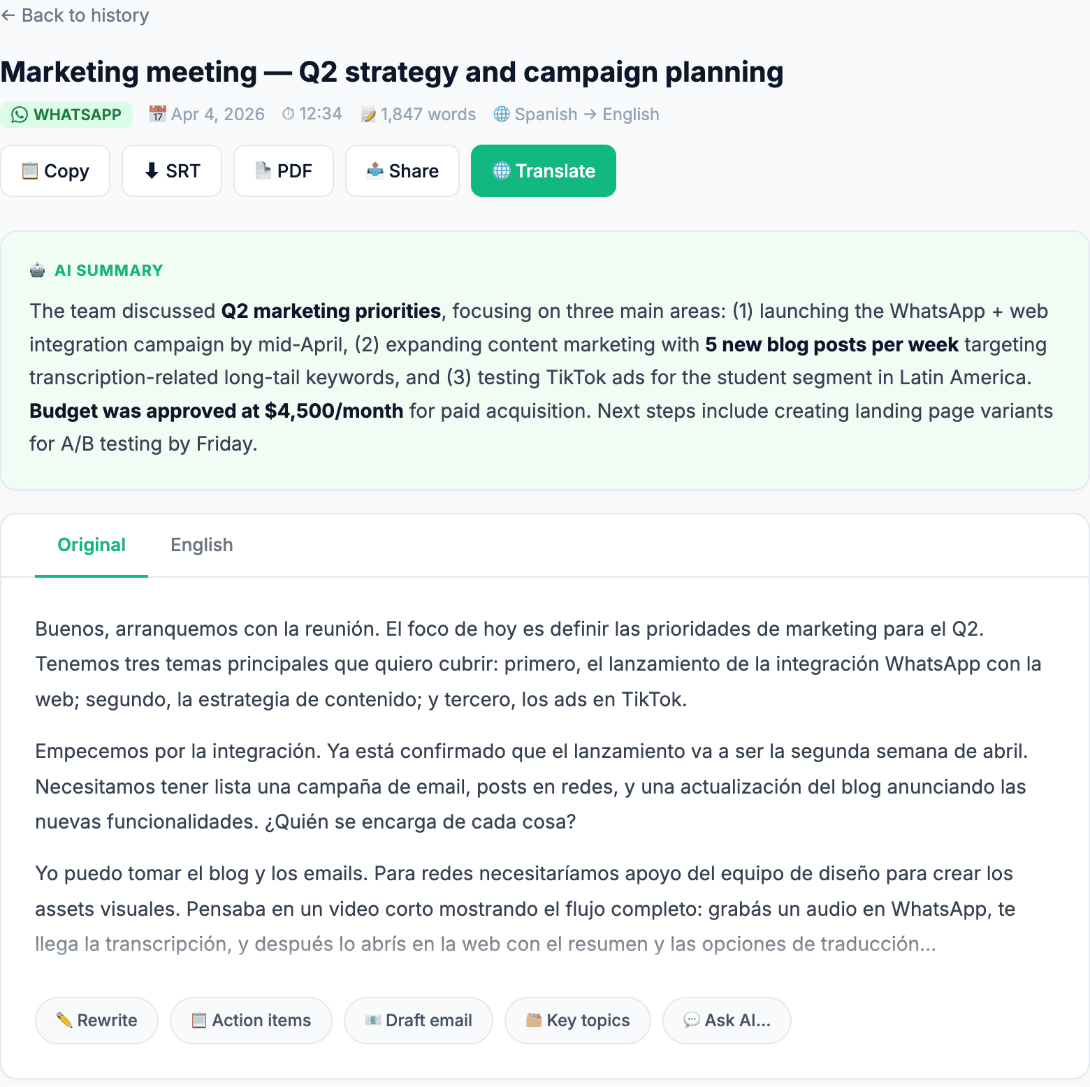 Big Update: WhatsApp Meets TranscribeGo — One Platform for All Your ...